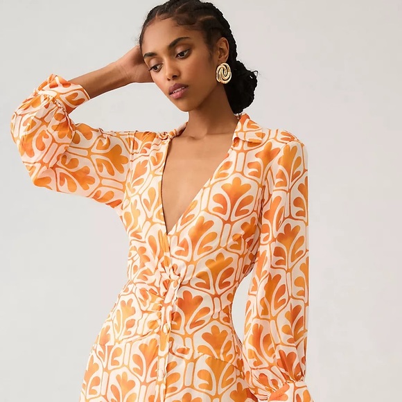 Anthropologie Maeve Printed Wrap Shirt Dress - Picture 9 of 16